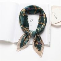 【CC】∏❅♟  2022 Print Crinkle Silk Shawl Scarf Hair Band Foulard Hijab Neckerchief Female Bandana