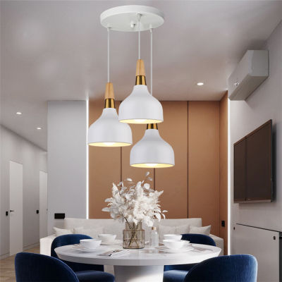 Modern LED Pendant Lights Nordic Minimalist E27 Solid Wood Hanging Lamps Kitchen Restaurant Lighting Fixtures