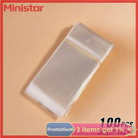 Ministar ถุงใสติดหนึบ100ชิ้นพร้อมรูแขวนอุปกรณ์บรรจุภัณฑ์เครื่องประดับกิ๊ฟติดผมเครื่องประดับผมเด็กผู้ใหญ่