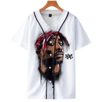 Men 3D Print Tupac 2pac T-shirt Short Sleeve O-Neck Baseball Shirt Hip Hop Swag Harajuku Streetwear Design Baseball Jersey T43