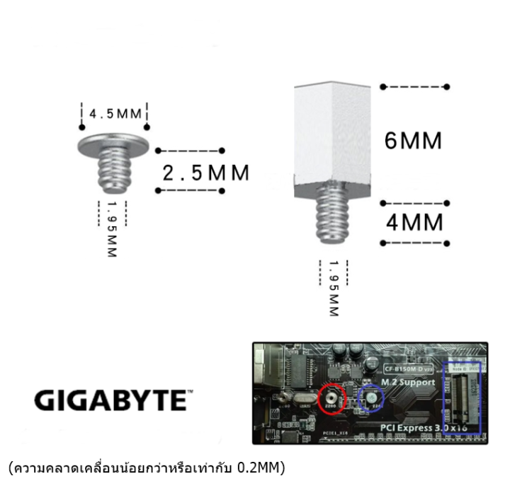 น็อต-m-2-gigabyte-น็อต-ssd-nvme-screw-gigabyte