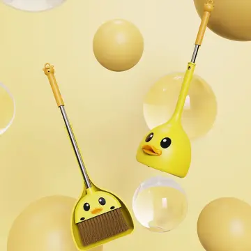 Mini Broom and Dustpan Set for Kids - Cute Yellow Duck for Girls