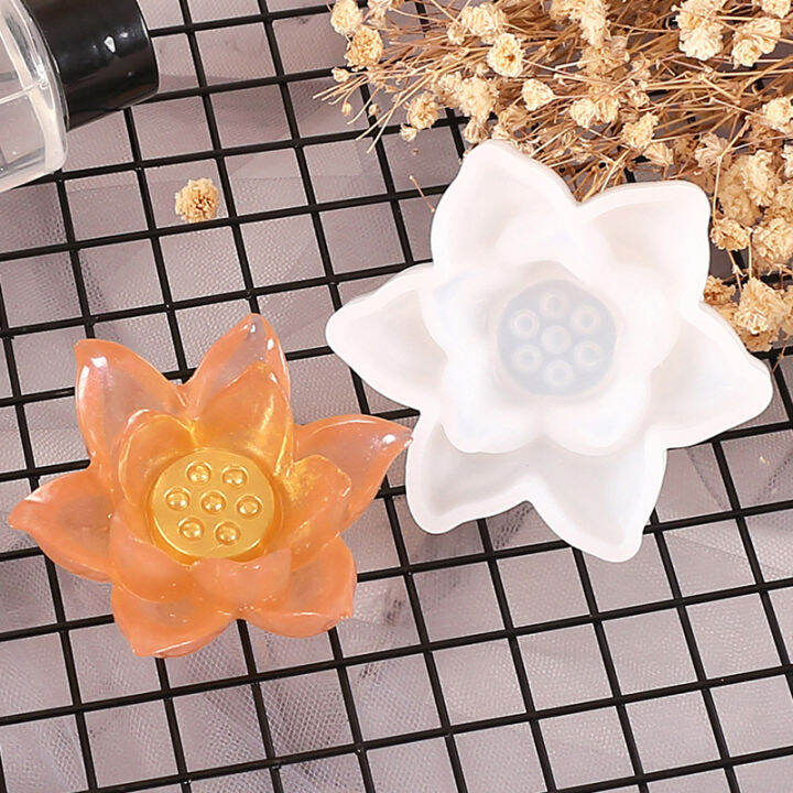 3D Lotus Flower Molds DIY Candle Form Silicone Mold Handmade Candle Making  1pc S