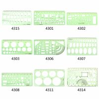 18 Styles rulers  Green Plastic Circles Geometric Template Ruler Stencil Measuring Tool Stationery Students Drawing Curve Ruler Rulers  Stencils