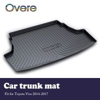 1Set Car Cargo rear trunk mat For Toyota Vios 2014 2015 2016 2017 Styling Anti-slip carprt Waterproof mat Car Rear Trunk Tray Cargo Boot Liner Mat Floor Protector Carpet Mud Kick Accessories