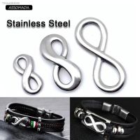 ↂ 5pcs Stainless Steel Infinity Symbol Connectors Beads For Bracelet Necklace 8 Shape Infinite Charms Pendant DIY Jewelry Making