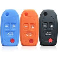 [A Car Home] ซิลิโคน Keychain สำหรับ Volvo V70 V50 XC70 XC90 S40 S60 S80ปกคลุมแจ็คเก็ต Protector Shell Keyless พับ