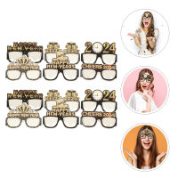 Ajigo【Hot Sale】 12pcs 2024 New Years Eve Party Eyeglasses 2024 Celebration Party แว่นตา Party Favors