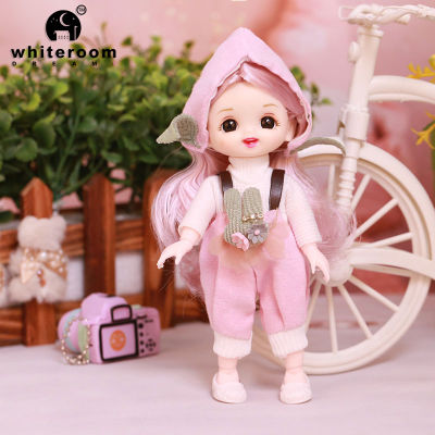 New 112 Lovely BJD Dolls With Clothes 16 CM 13 Joint Movable Kwaii Long Cruls Fashion Dress Headwear Dress up Doll for Girl Toy