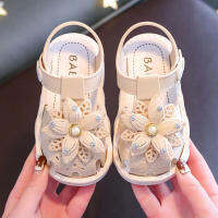 รองเท้าส้นแบนสำหรับเด็กวัยหัดเดิน  รองเท้าเด็ก รองเท้าแตะ มินิมอลลายดอกไม้ baby girl shoes