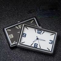 ☏♣☸ Auto Square Car Clock Automobile Internal Stick-On Watch Mechanics Quartz Clock Auto Self-adhesive Electronic Vent Clip Ornament