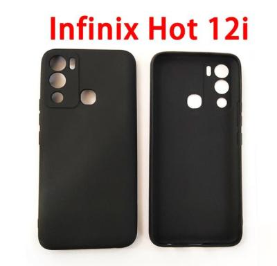 เคสโทรศัพท์สีดำขุ่นสำหรับ Infinix Hot 12i,เคสสีดำล้วนมีสินค้าใหม่