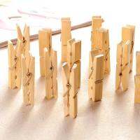 20Pcs Household Bamboo and Wood Clothes Clip Multi-functional Simple Windproof Clips Durable Drying Clip Socks Clothes Clips