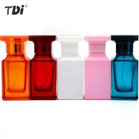 Portable Cosmetic Empty Spray Bottle Container 50ml Glass Refillable Spiral Thick Bottom Square Glass Atomizer Perfume Bottle Travel Size Bottles Cont