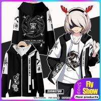 gok054j4 Game Nier: เสื้อสเวตเตอร์แฟชั่นสําหรับผู้ชาย/ผู้หญิงแขนยาวมีฮู้ดลาย Automata ขนาดพลัส