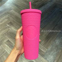 Starbuck Cup 2022 Summer Diamond Cut Straw Cup Rose Red ทุเรียนถ้วยกาแฟ Super Large Drinking Cup