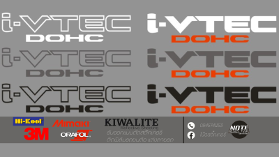 สติ๊กเกอร์ แต่งรถ I-VTEC DOHC  Hondaจำนวน1คู่