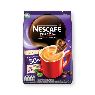 เนสกาแฟ กาแฟปรุงสำเร็จ 3in1 ชนิดผง สูตรน้ำตาลน้อย(สีม่วง) ขนาด 27ซอง