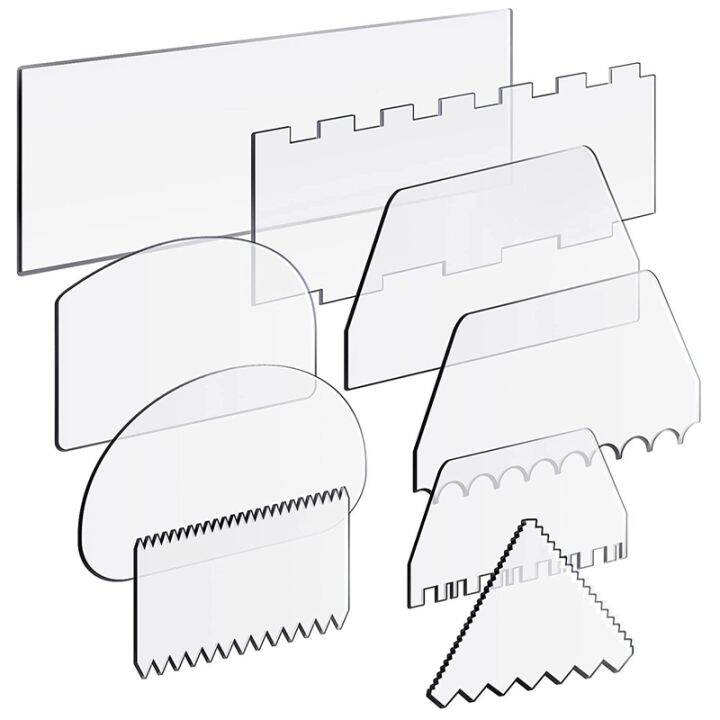 Acrylic Cake Scrapers Clear Cake Icing Scraper Frosting Buttercream