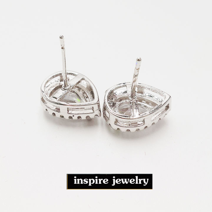 inspire-jewelry-ต่างหูห่วงฝังเพชรสวิสเกรด-aaa-เรียงแถว-หุ้มทองคำ18kสวยหรู-งานแฟชั่นอินเทรนระดับแนวหน้า