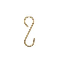 [COD] Wholesale storage panacea 5 pack brass s hook hanging rod kitchen bathroom golden gold