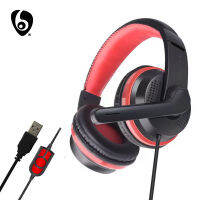 หูฟังคอมพิวเตอร์เดสก์ท็อป GT-91จาก OVLENG/สีส้ม USB อินเตอร์เฟซหูฟังเล่นเกมการฟังและการพูด