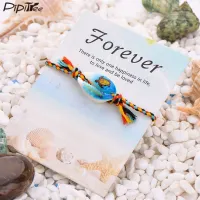 Pipitree 25 Styles Bohemian Print Charm Sea Shell Bracelet Colorful Rope Braided Boho Wish Bracelets for Women Kids Jewelry Gift