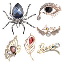 blue spider pins brooches crystal eye with Tears broches animal Pin mask dancing girl brooch elegant lady pins eyedrop rabbit