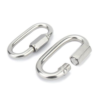 304 Safe Catch Stainless Steel Grommet Safety Buckle Quick Ring Key Ring Nut Buckle Dog Chain Ring Mountaineering Ring Nut Ring