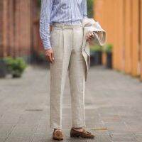 KINGMAN handmade tailored Linen Trouser กางเกงสั่งตัด สั่งตัดกางเกง ที่นี้ที่เดียว ตัดตามสัดส่วนได้ กางเกงขายาว กางเกงตัดใหม่ ตัดกางเกง กางเกงชาย Сustom Pants