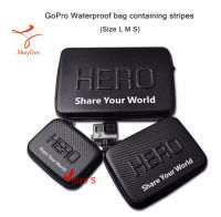 GoPro Waterproof bag containing stripes (Size L M S), GoPro, SJCam, YI, and other accessories can be installed GoPro กระเป๋ากันน้ำ ลายเคฟล่า ใส่ได้กับ GoPro Hero 11/10/9/8/7/6/5/4/3 SJCam YI ฯลฯ (มีไซส์ L M S)