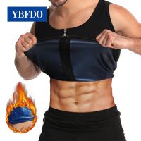 【CW】 YBFDO 2021 New Men Sweat Zipper Vest Sauna Body Shapewear Waist Trainer Belt Slimming Hot Thermo Pants Fitness Workout Suits