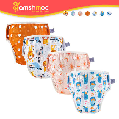 Hamshmoc ผ้าอ้อมผ้าเด็กซักได้3-15กก.,ชุดชั้นในใช้ซ้ำได้กางเกงว่ายน้ำเด็กปรับได้ระบายอากาศได้ดีแห้งเร็วกางเกงการเรียนรู้ของลูกน้อยเด็ก