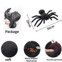 DOGLEMI Shop [คุณภาพดี] สัตว์เลี้ยงสุนัข Plush Spider Bendable ฮาโลวีน Snuffle ของเล่นส่งเสริมธรรมชาติ Foraging ทักษะ Sniff Pad ปริศนา Decompression ของเล่น