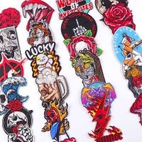 Skeleton Patch Punk Skull Embroidery Patch DIY Patches For Clothing Thermoadhesive Patches On Clothes Sewing/Fusible Applique