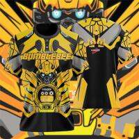 Transformers Bumblebee พิมพ์เสื้อยืดออกแบบเสื้อยืดเจอร์ซีย์ / แห้งเร็วระบายอากาศแขนสั้นกลาง