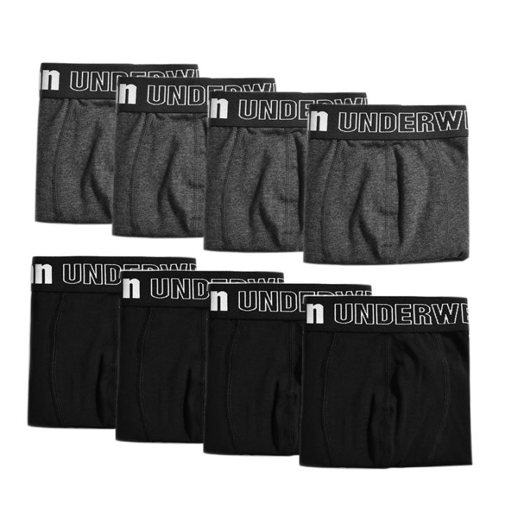 20218pcs Underpants Men Boxers Cotton Shorts Underwear Solid Boxershorts Loose Under Wear Plus Size Boxers onderbroeken mannen