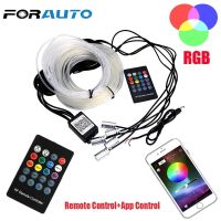 FORAUTO Car RGB Atmosphere Lamps Remote/App Control Ambient Lamp 6 Meter Fiber Optic Car Interior Light Auto Decorative Light