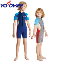 Yoomee ชุดเซิร์ฟวิ่งมืออาชีพสำหรับเด็กหนา2.5มม. Baju Menyelam Neoprene ชุดว่ายน้ำดำน้ำขาสั้นอบอุ่นสำหรับสระว่ายน้ำชายหาด