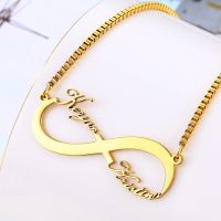 Stainless Steel Custom Name Necklace Personalized Gold Plated Infinity Pendant Friendship Necklace Jewelry Best Friend Gift