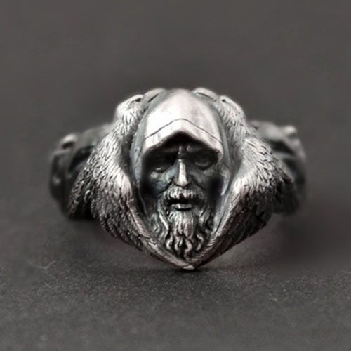 Norse Mythology Odin Raven Rings Mens Viking Wolf Stainless Steel Ring Scandinavian Amulet Party Jewelry Anillos Mujer