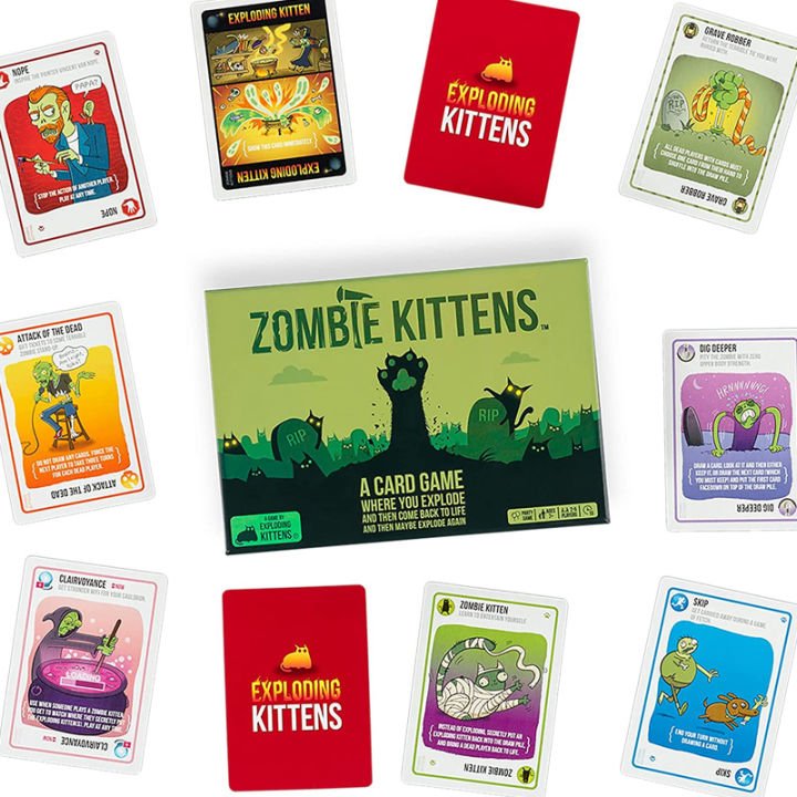 zombie-kittens-card-game-by-exploding-kittens-เกมการ์ดลูกแมวซอมบี้โดยการระเบิดลูกแมวสนุกเกมกระดานการ์ดสำหรับครอบครัวเกมปาร์ตี้เกม