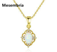 สร้อยคอจี้โอปอลไฟหลากสี Mesembria เครื่องประดับเงินสเตอร์ลิง Kalung Gaya 925TH