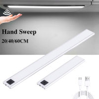 Zoyaloo LED USB Hand Sweep Sensor Ultra Thin 204060cm Rechargeable Closet Wardrobe Lamp Under Cabinet Aluminum Night Light