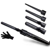 [HOT XIJXLKLKWMN 516] 5 In 1 Hair Curling Wand Set เซรามิคความร้อน Hair Roller Wand Rollers เครื่องมือจัดแต่งทรงผมสไตล์ Electric Curly