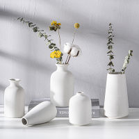 1pcs European modern creative ceramic vase white flowerware home flower arrangement decoration table top mini flowerpot