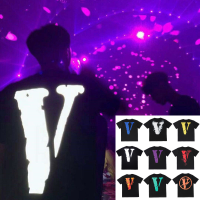 【S-5XL】VLONE 13 สไตล์ เสื้อยืดหลวมแขนสั้นสะท้อนแสง Yibo Wang สไตล์เดียวกัน Big V ผู้ชายและผู้หญิงยอดนิยมทุกการแข่งขัน