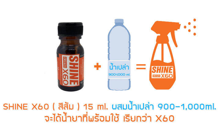 ไอเทมรถทุกสี-น้ำยาเตรียมผิวก่อนลูบดินน้ำมันล้างรถ-ขัดสีรถ-เคลือบสี-เคลือบแก้ว-shinex60-origin-สีส้ม-ไม่ใช่แชมพูล้างรถ15ml-x1