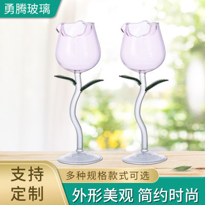 แก้วกุหลาบสร้างสรรค์แก้วไวน์แดงดอกกุหลาบแก้วค็อกเทลแก้วแชมเปญสูงแก้วกุหลาบภาษาศาสตร์