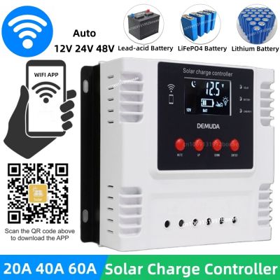 WiFi APP Control Solar Charge Controller 12V 24V 48V 60A 50A 40A 30A Solar Panel Regulator For LiFePO4 Lead-Acid Lithium Battery